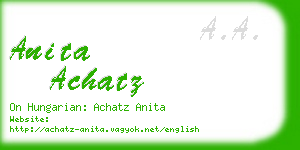 anita achatz business card